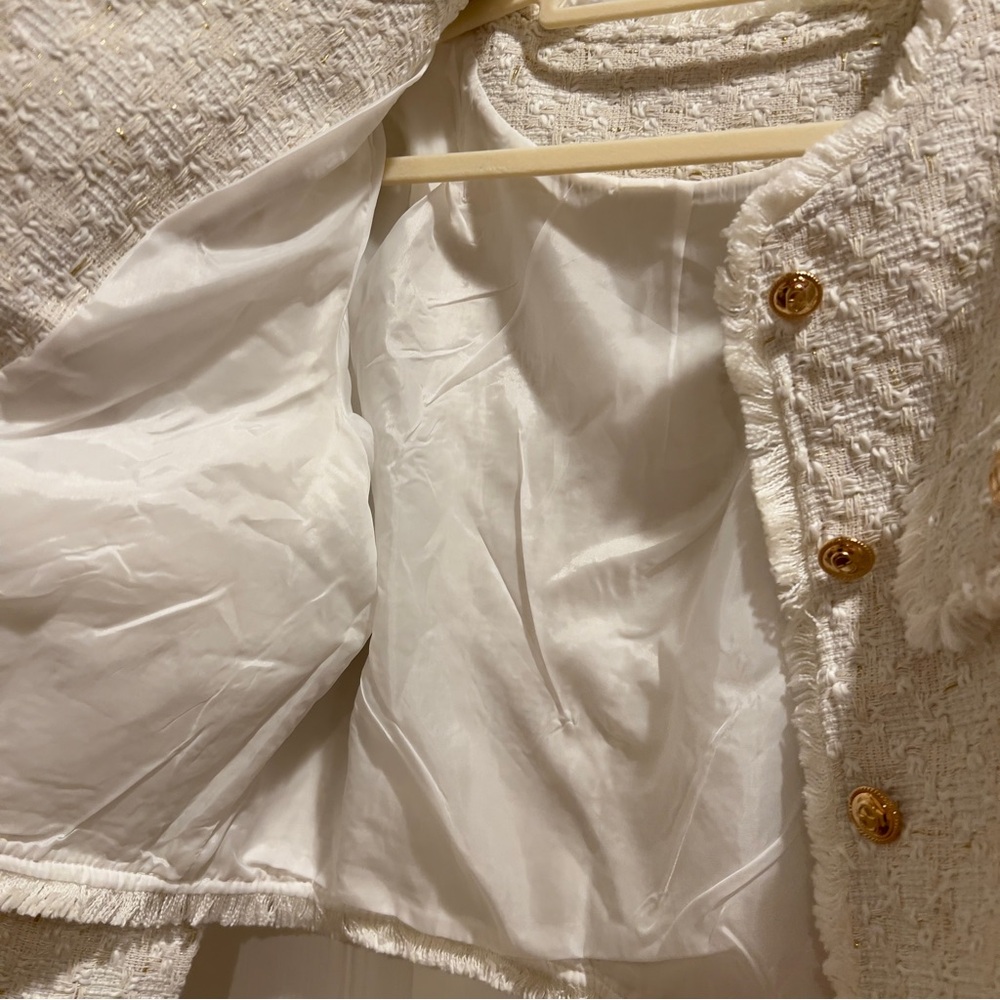 YesStyle White Tweed Jacket - Picture 5 of 8